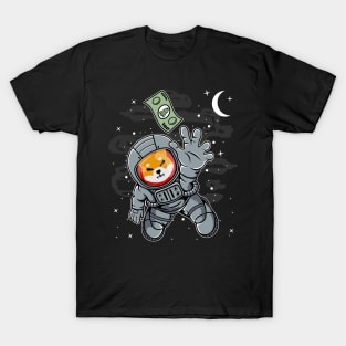 Astronaut Reaching Shiba Inu Coin To The Moon Shib Army Crypto Token Cryptocurrency Blockchain Wallet Birthday Gift For Men Women Kids T-Shirt